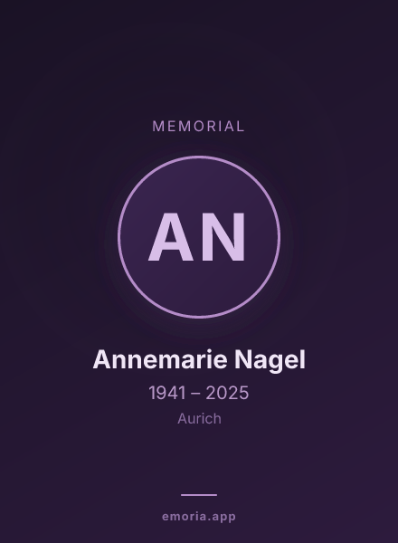 Memorial portrait of Annemarie Nagel