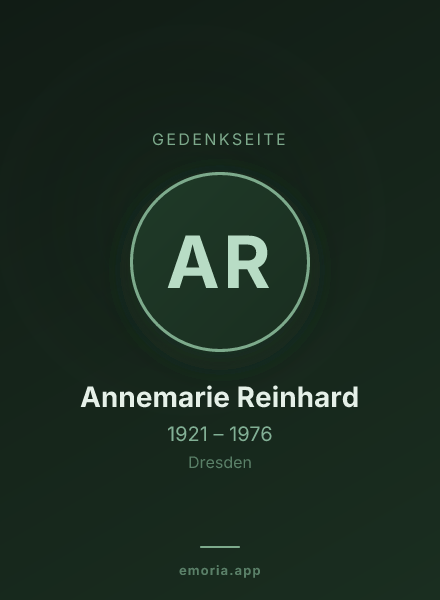 Gedenkportrait von Annemarie Reinhard