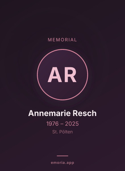 Memorial portrait of Annemarie Resch