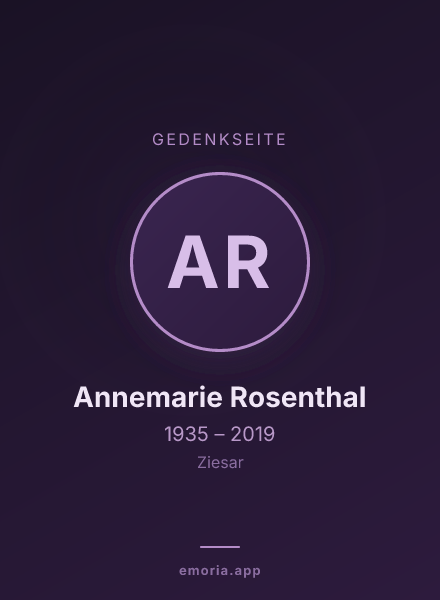 Gedenkportrait von Annemarie Rosenthal