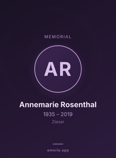 Memorial portrait of Annemarie Rosenthal