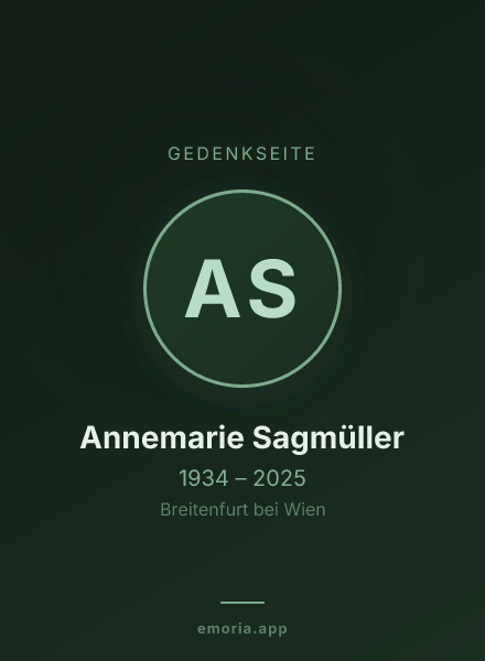 Gedenkportrait von Annemarie Sagmüller