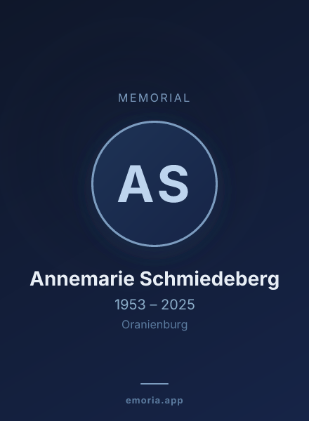 Memorial portrait of Annemarie Schmiedeberg