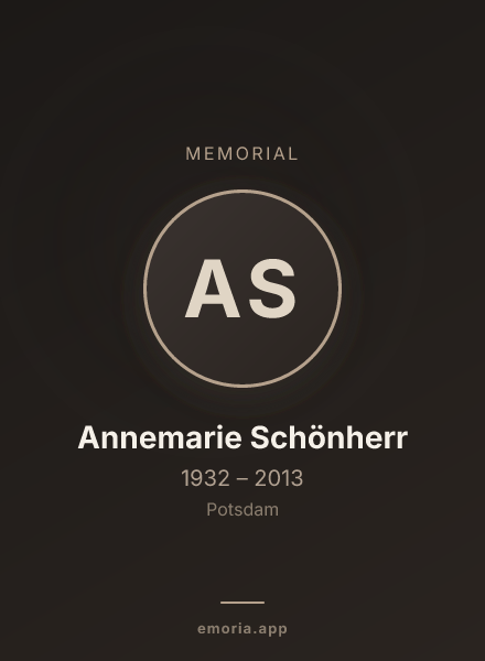 Memorial portrait of Annemarie Schönherr