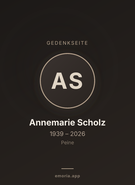 Gedenkportrait von Annemarie Scholz