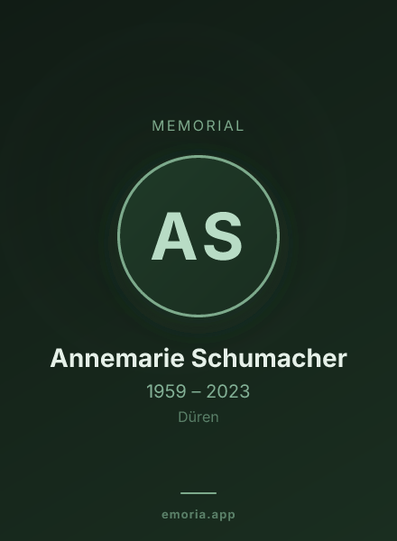Memorial portrait of Annemarie Schumacher