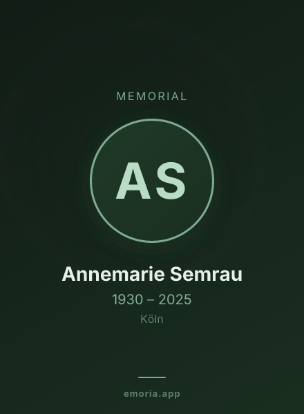 Memorial portrait of Annemarie Semrau