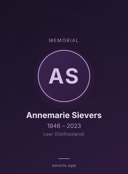 Memorial portrait of Annemarie Sievers