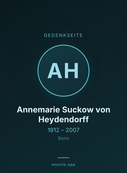 Gedenkportrait von Annemarie Suckow von Heydendorff