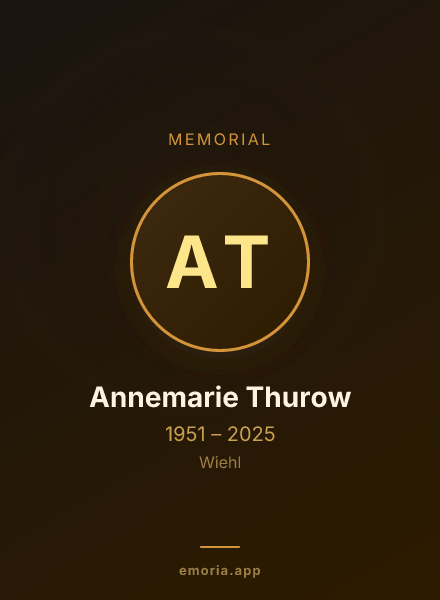 Memorial portrait of Annemarie Thurow