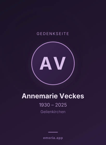 Gedenkportrait von Annemarie Veckes