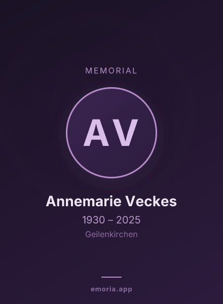 Memorial portrait of Annemarie Veckes