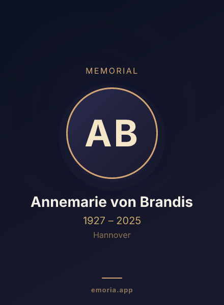 Memorial portrait of Annemarie von Brandis