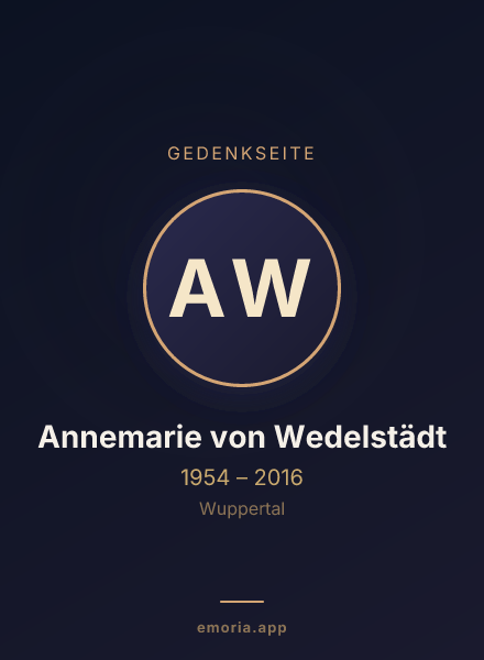 Gedenkportrait von Annemarie von Wedelstädt