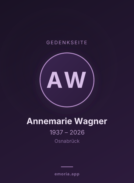 Gedenkportrait von Annemarie Wagner
