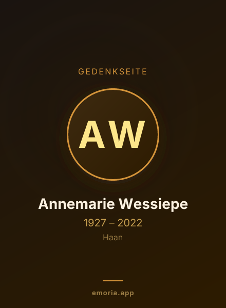 Gedenkportrait von Annemarie Wessiepe
