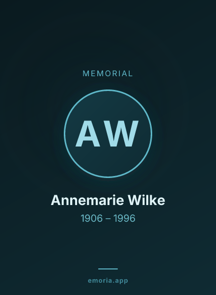 Memorial portrait of Annemarie Wilke