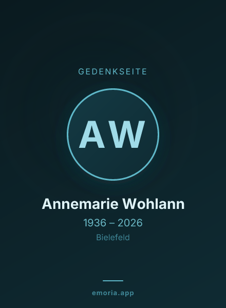 Gedenkportrait von Annemarie Wohlann