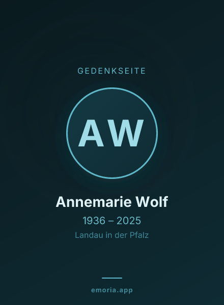 Gedenkportrait von Annemarie Wolf