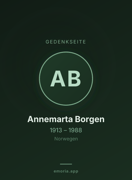 Gedenkportrait von Annemarta Borgen