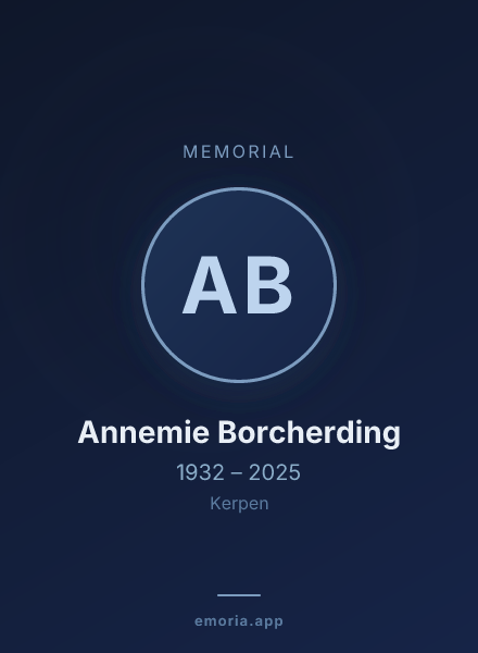 Memorial portrait of Annemie Borcherding