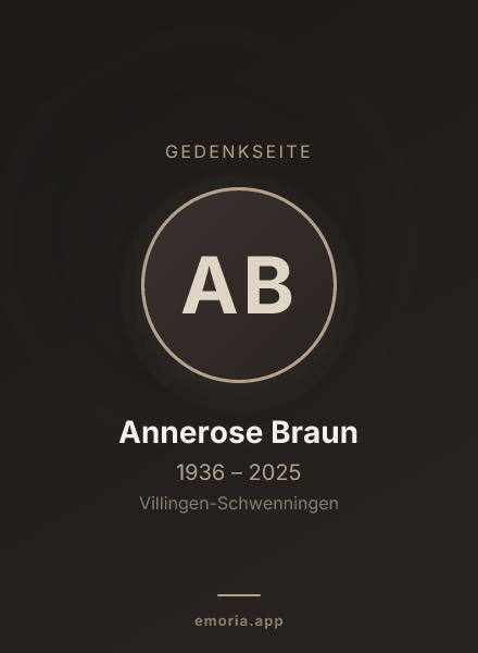 Gedenkportrait von Annerose Braun