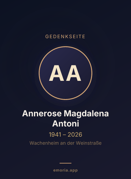 Gedenkportrait von Annerose Magdalena Antoni