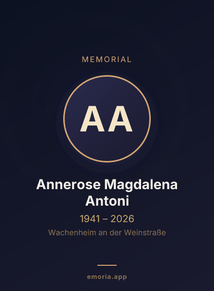 Memorial portrait of Annerose Magdalena Antoni