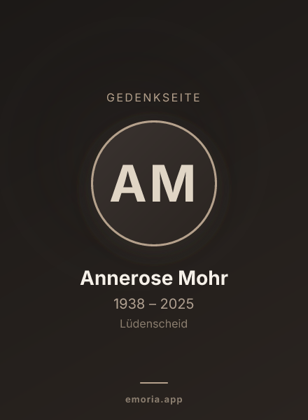 Gedenkportrait von Annerose Mohr