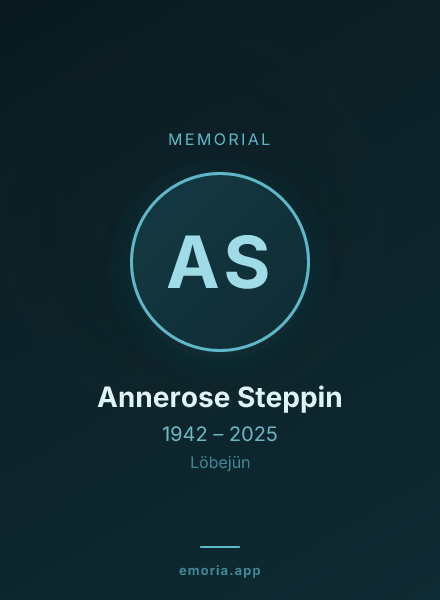 Memorial portrait of Annerose Steppin