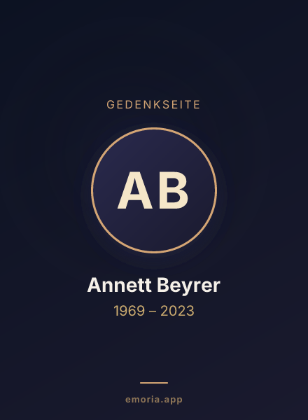 Gedenkportrait von Annett Beyrer