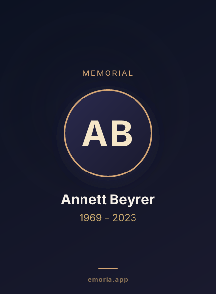 Memorial portrait of Annett Beyrer