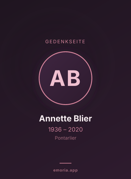 Gedenkportrait von Annette Blier