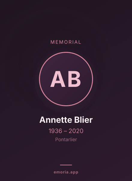 Memorial portrait of Annette Blier