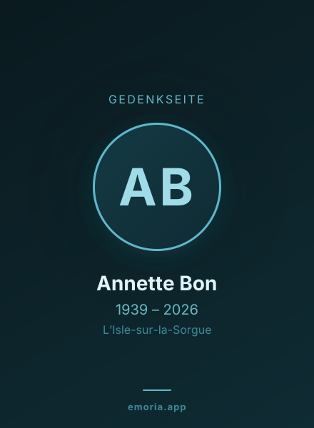 Gedenkportrait von Annette Bon