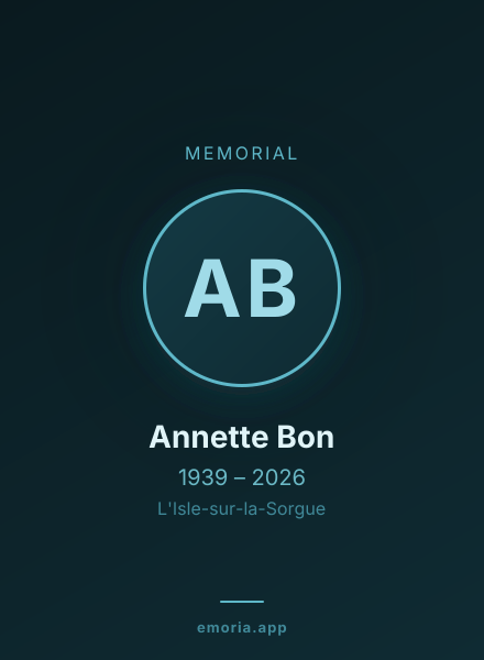 Memorial portrait of Annette Bon