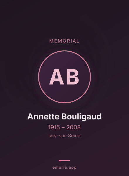 Memorial portrait of Annette Bouligaud