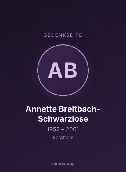 Gedenkportrait von Annette Breitbach-Schwarzlose