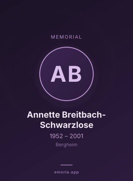 Memorial portrait of Annette Breitbach-Schwarzlose