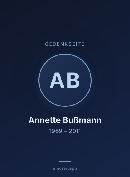 Gedenkportrait von Annette Bußmann