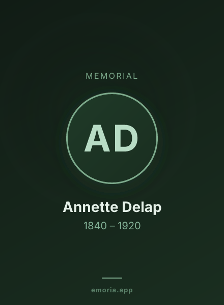 Memorial portrait of Annette Delap