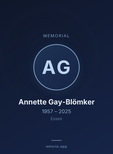 Memorial portrait of Annette Gay-Blömker