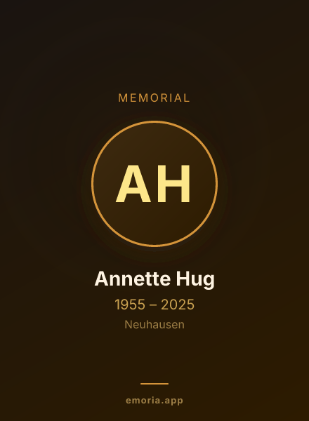 Memorial portrait of Annette Hug