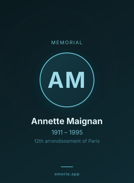 Memorial portrait of Annette Maignan