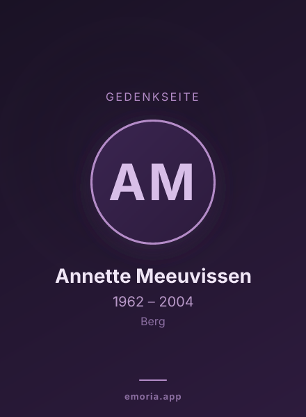 Gedenkportrait von Annette Meeuvissen