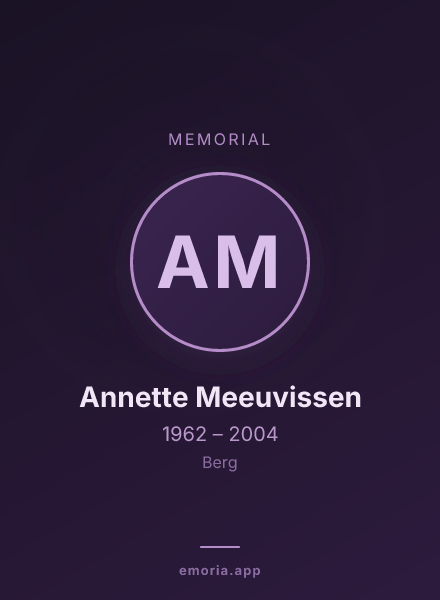 Memorial portrait of Annette Meeuvissen