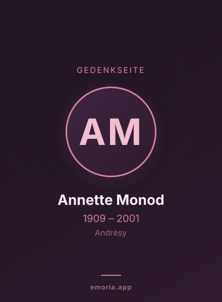 Gedenkportrait von Annette Monod