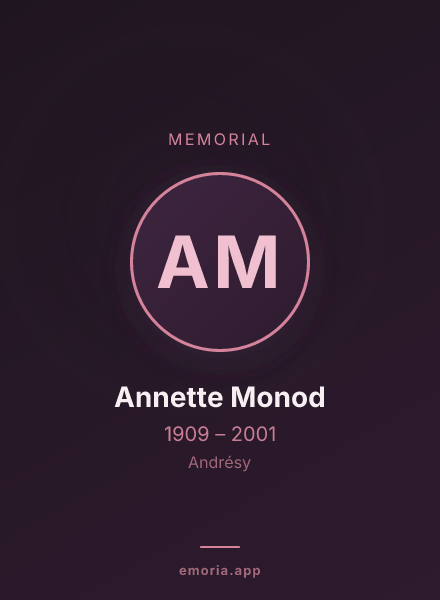 Memorial portrait of Annette Monod