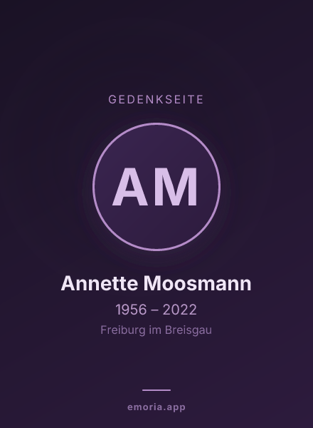 Gedenkportrait von Annette Moosmann