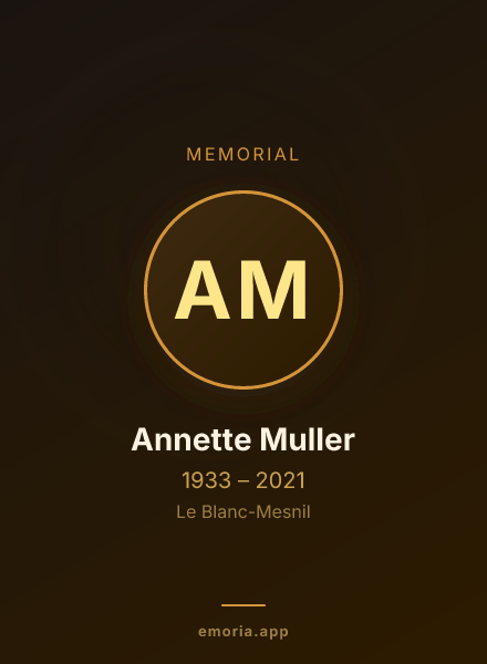 Memorial portrait of Annette Muller